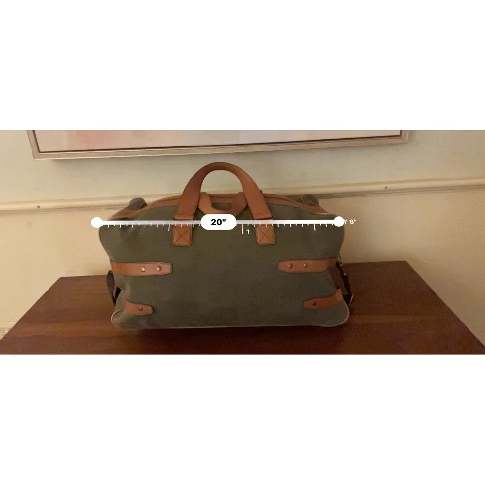 Vintage Cole Haan Canvas Leather Duffel Bag Weekender Travel Carry On Strap EUC